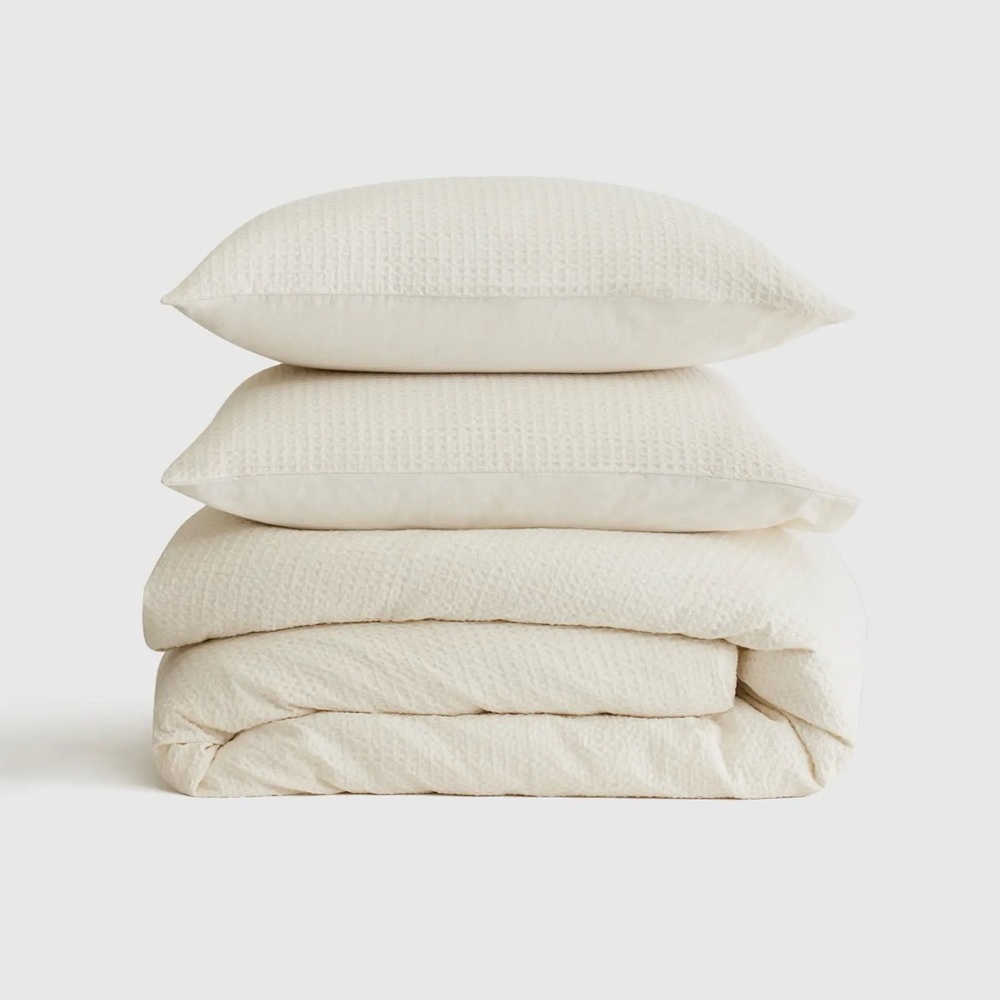 Quince Organic Luxe Honeycomb Duvet Cover Set